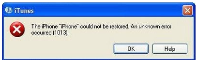 iTunes Error Code 1013